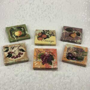 Michaels Fruit Canvas Tile Set of 6 Stylish 5”x5” Prints NWT in Sealed Packages